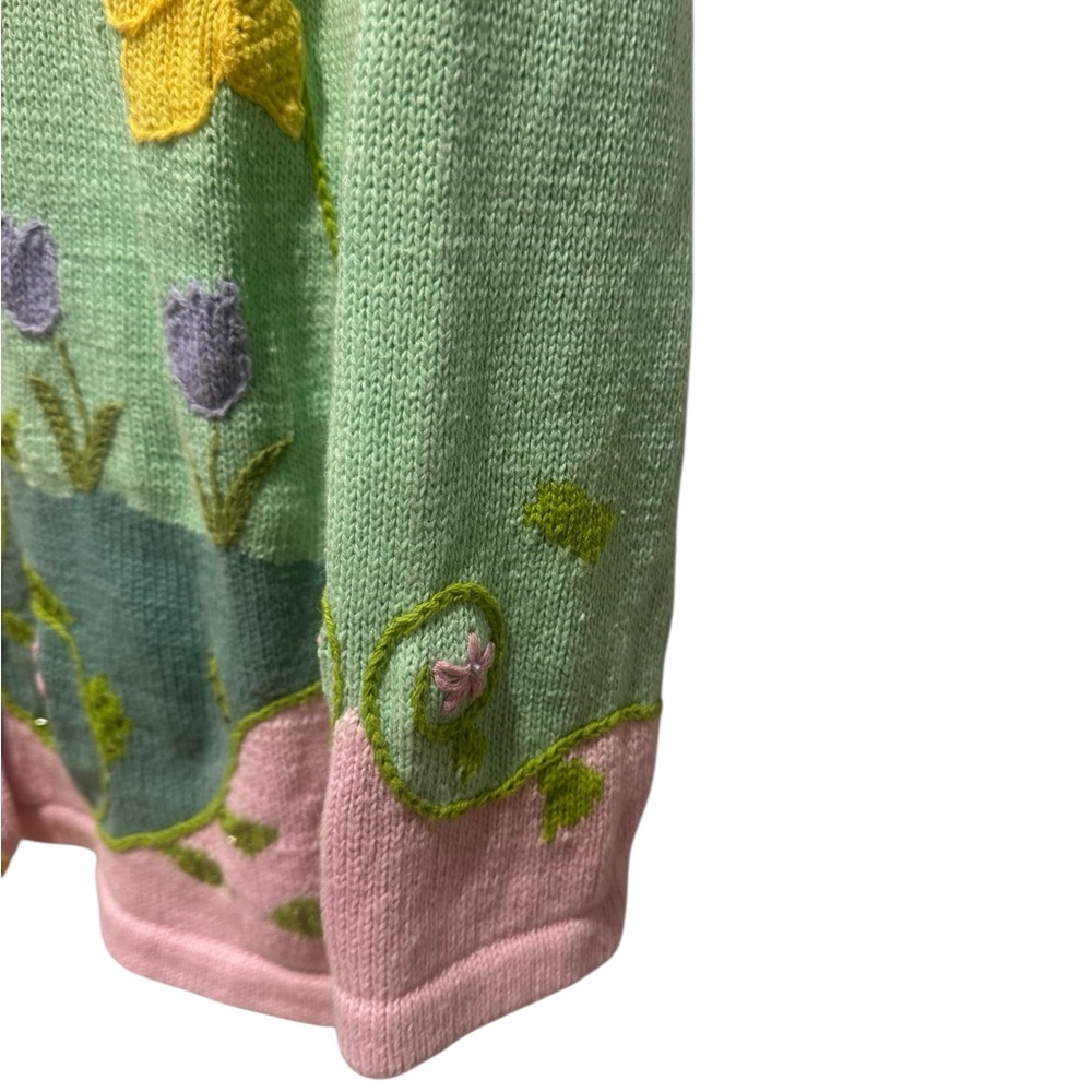 STORYBOOK KNITS Vintage Floral Embroidered Cardigan Sweater - Picture 7 of 10